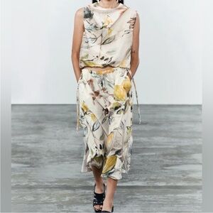 ZARA printed midi skirt zw collection
